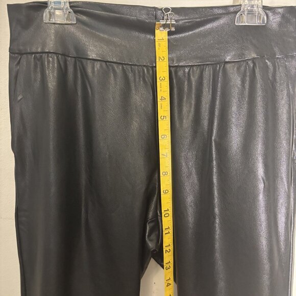 Commando Black Faux Leather Jogger Pants With Elastic Waistband & Cuffed Ankles - Picture 7 of 12